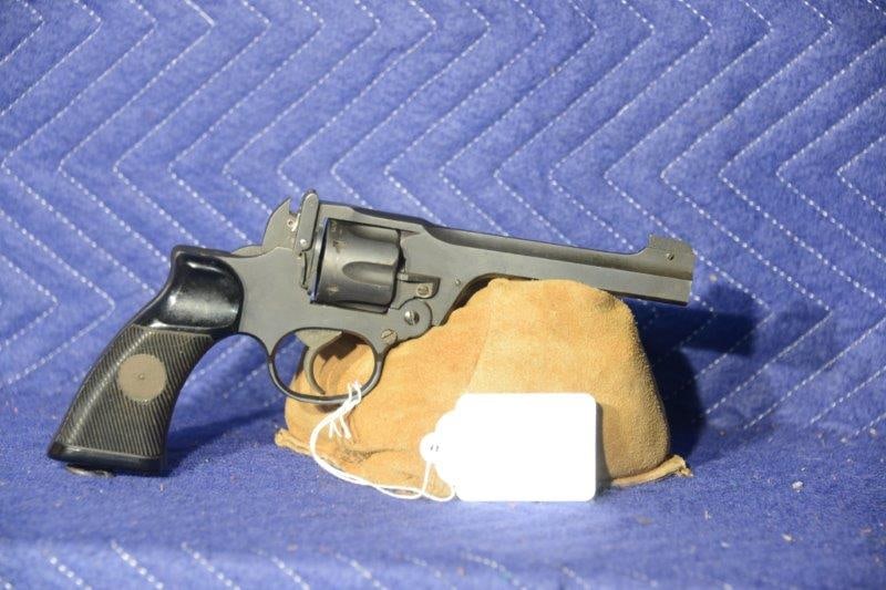 Enfield Mk1 No. 2? Formerly mislabeled as "Norinco": Enfield Model MK 1, No. 2. 38 S&W caliber with 5.5" barrel. Serial No. Y4099.