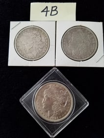 Three US Morgan Silver Dollars