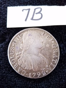 1792 FM Mexico Spanish Colony 8 Reales Silver Coin