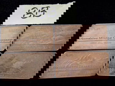 Four Foster .999 Silver 3 oz. Bars