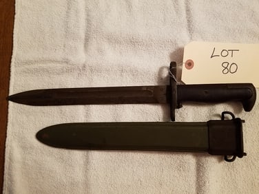 US Army WWII M1 Garand Bayonet and Scabbard