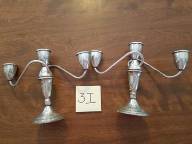 Two Sterling Silver Candelabras