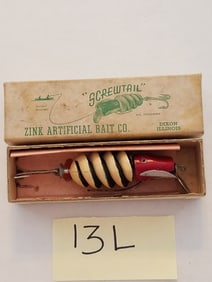 Vintage Zinc Artificial Bait Company "Screwtail" Lure