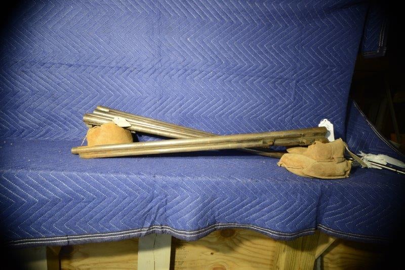 Four Parker Double Barrel Sets: Four pairs of double barrel shotgun barrels. One with 26" barrels, two with 28" barrels and one with 30" barrels. All pitted.