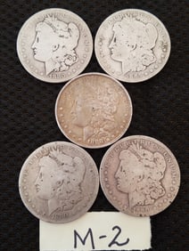 Late Listing: Five US Morgan Silver Dollars