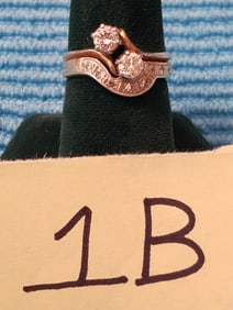 14K Gold and Diamond Engagement and Wedding Rings