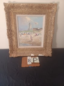 French Impressionist Oil on Board Painting