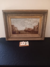 Oil on Canvas Painting of Venice by A. Polleauting(?)