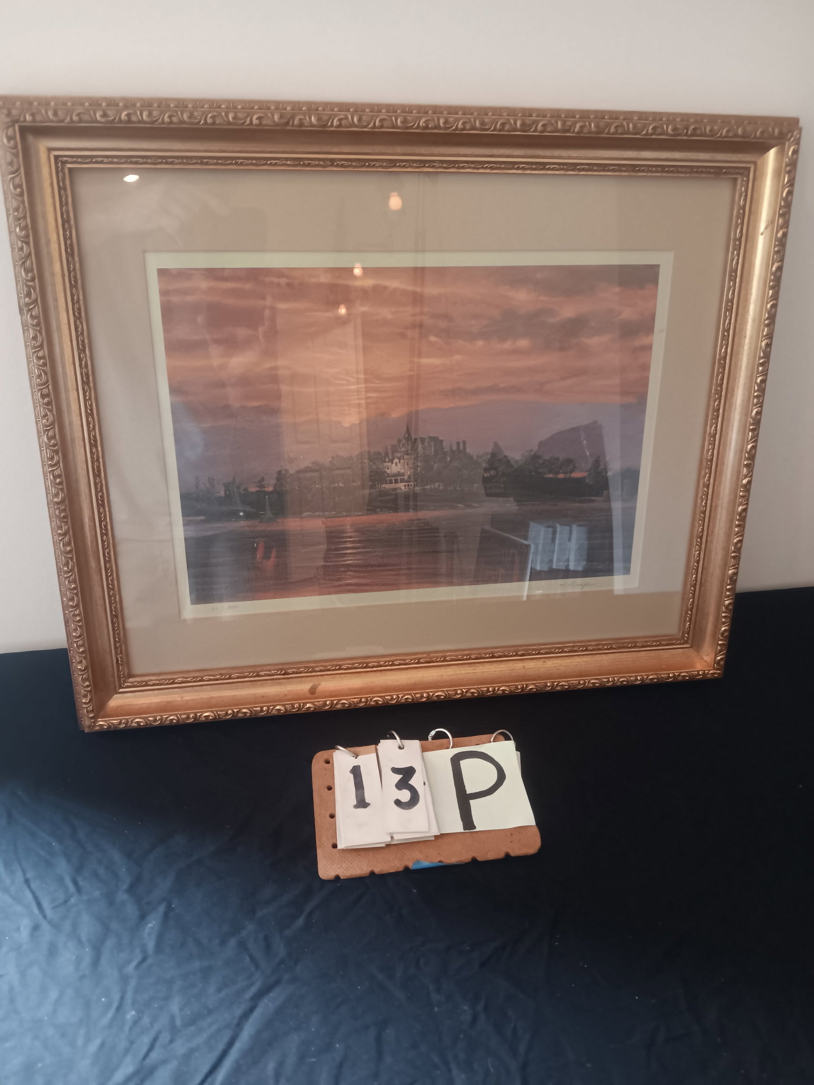 Michael Ringer Signed Print of Boldt Castle: Michael Ringer signed print of Boldt Castle. Redwood, NY, #61 out of 350. Frame is 22.75"w x 19"h. Print is 15.25"w x 10.5"h. See photos. From the Dr. Thomas Fallon Collection.