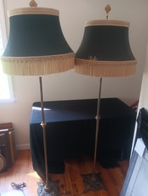 Excellent Pair of Fancy Cast Iron Floor Lamps