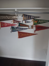 Nine Exceptional Vintage Pennants
