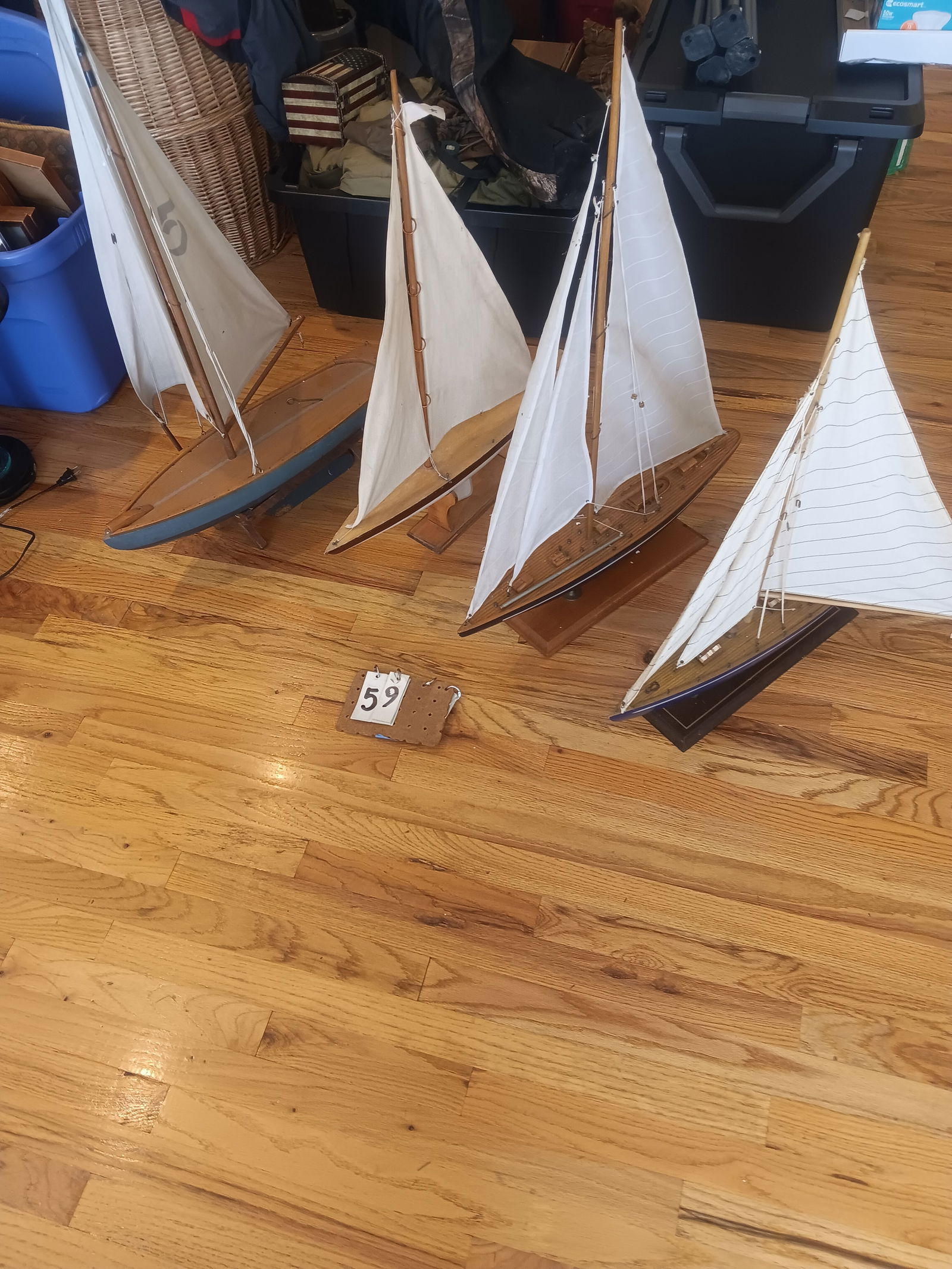 Four Excellent Wood Ship Models: Four excellent wood ship models. One #5, 27.5"w x 7.375"d x 37"h. One 24.375"w x 4.25"d x 30.625"h. One 24.5"w x 4.75"d x 34"h. One 24"w x 4.5"d x 30"h. See photos. From the Dr. Thomas Fallon Collecti