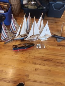 Ten Vintage Ship Models