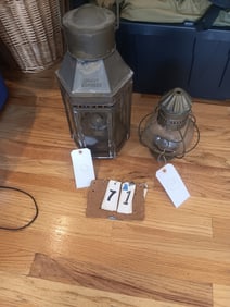 Two Antique Kerosene Lamps