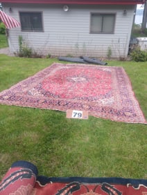 Handmade Iranian Kashan Style Room Size Rug