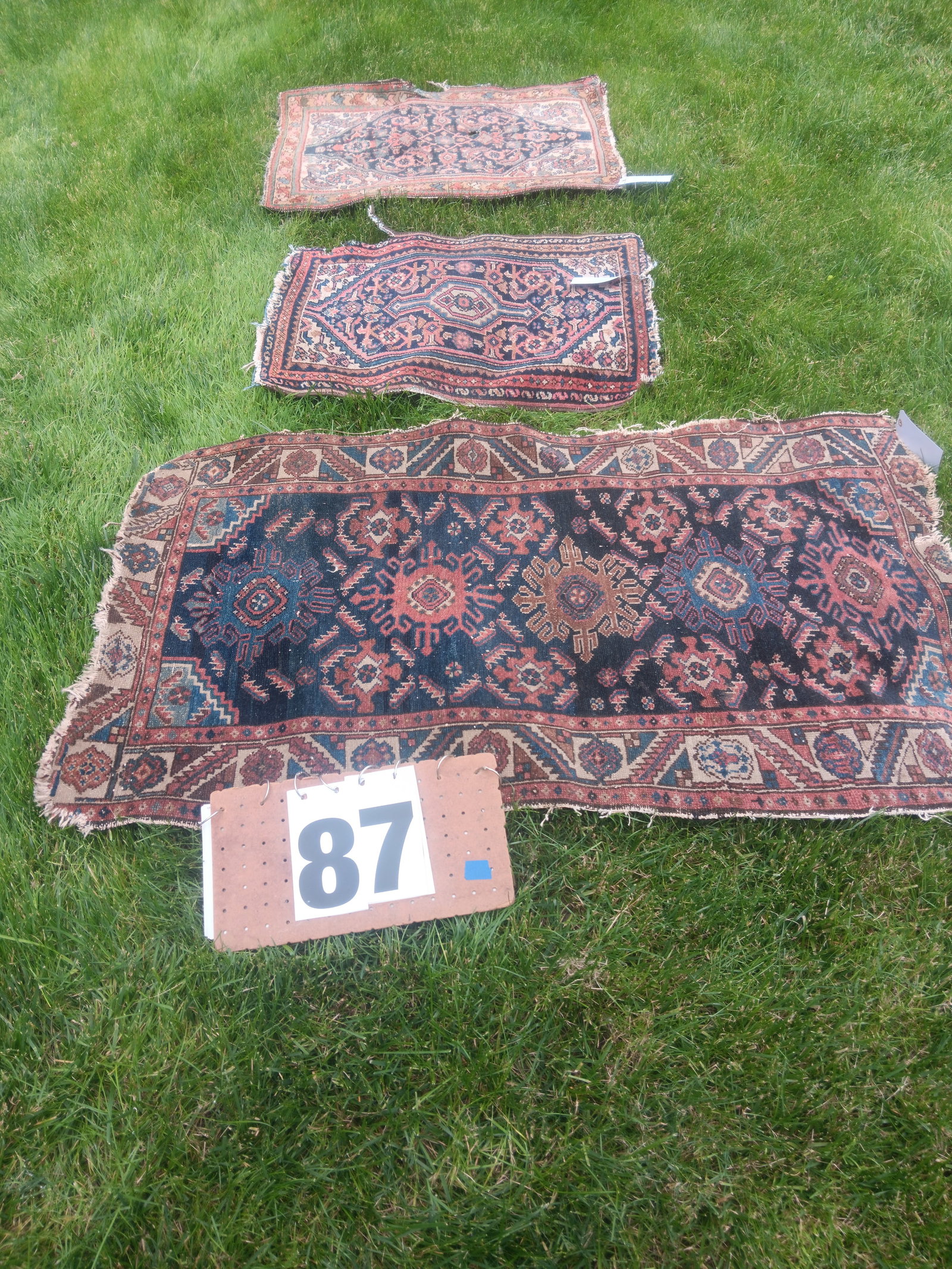 Three Handmade Oriental Rugs: Three handmade Oriental rugs, sold as is. See photos. From the Dr. Thomas Fallon Collection.