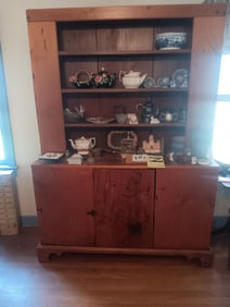 1830s American Pine Step Back Cupboard