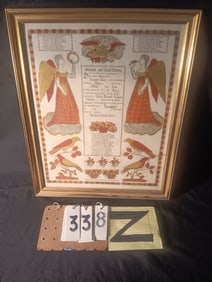 German Fraktur Dated 1843 by Samuel Focht