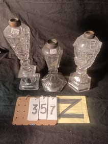 Three 18c to 19c Whale Oil Lamps