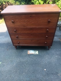 1800s American Empire Four Drawer Chest