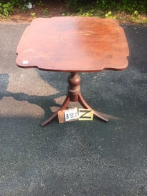 1830s Walnut Cut Corner Tilt Top Candle Stand