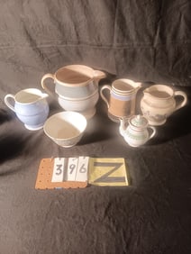 Six Pieces of 18c to 19c Spatterware and Mochaware