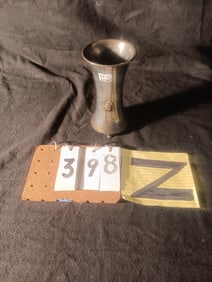 Excellent V. Benedict Engraved Brass Vase