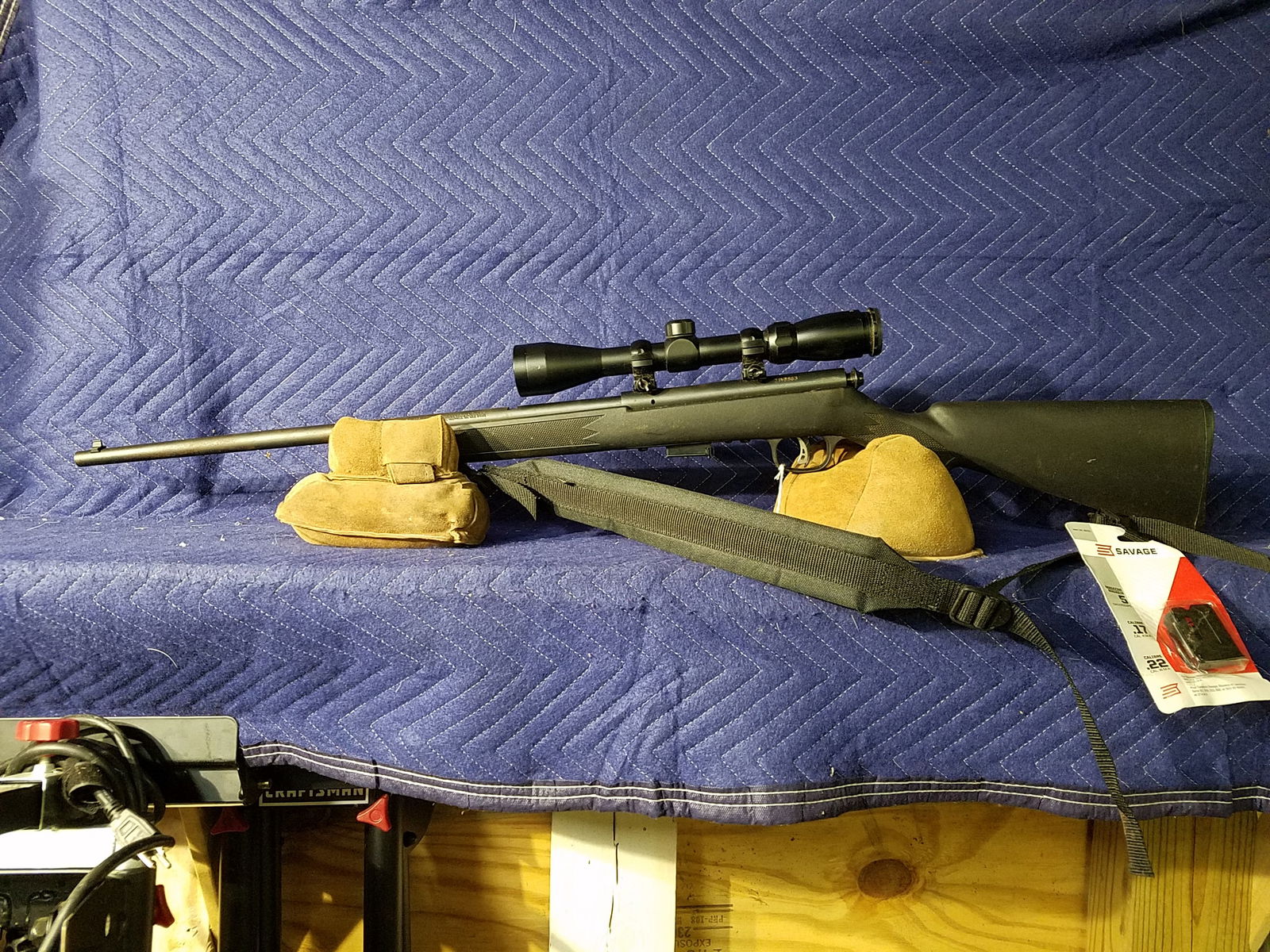 Savage Model 93: Savage Model 93. 22WMR. 20" barrel. Has 2 magazines. AccuTrigger. Has 3-9x40 scope. Serial No. 3143863.