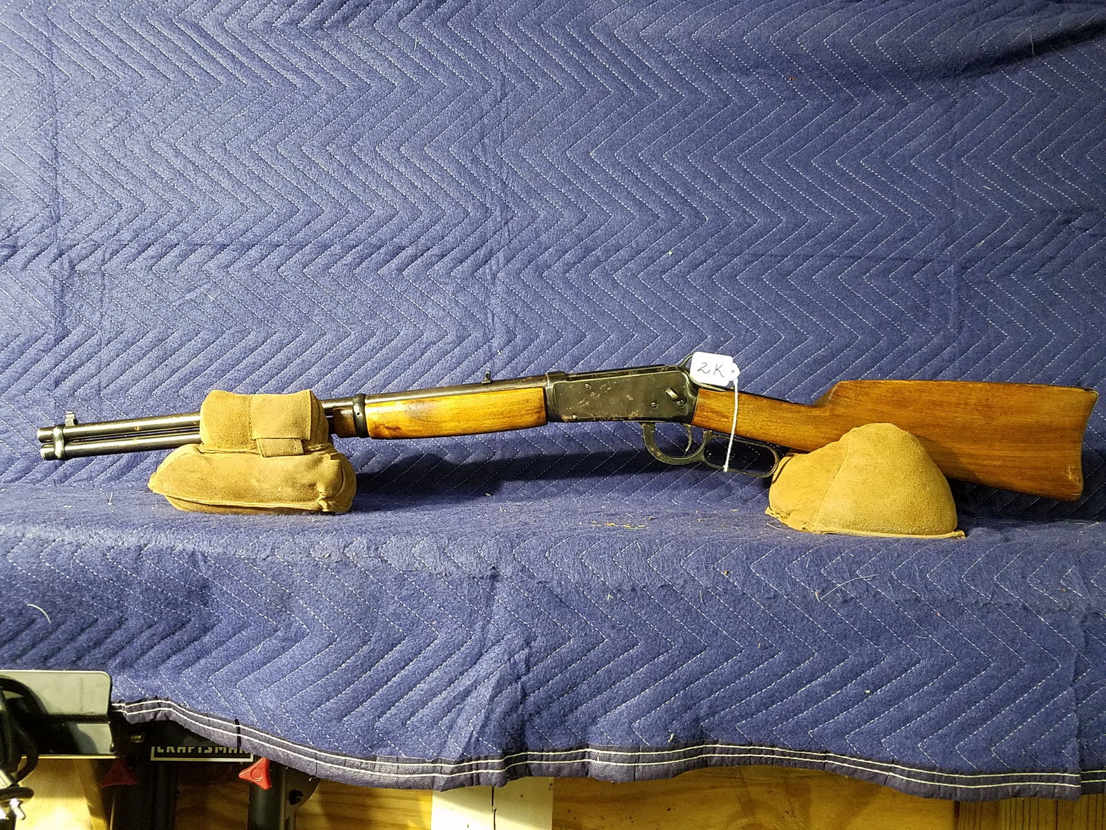 Winchester Model 1894: Winchester Model 1894. 30 WCF. 20" barrel. Minor rust and pitting on metal. Minor finish wear on the stock. Serial No. 325465.