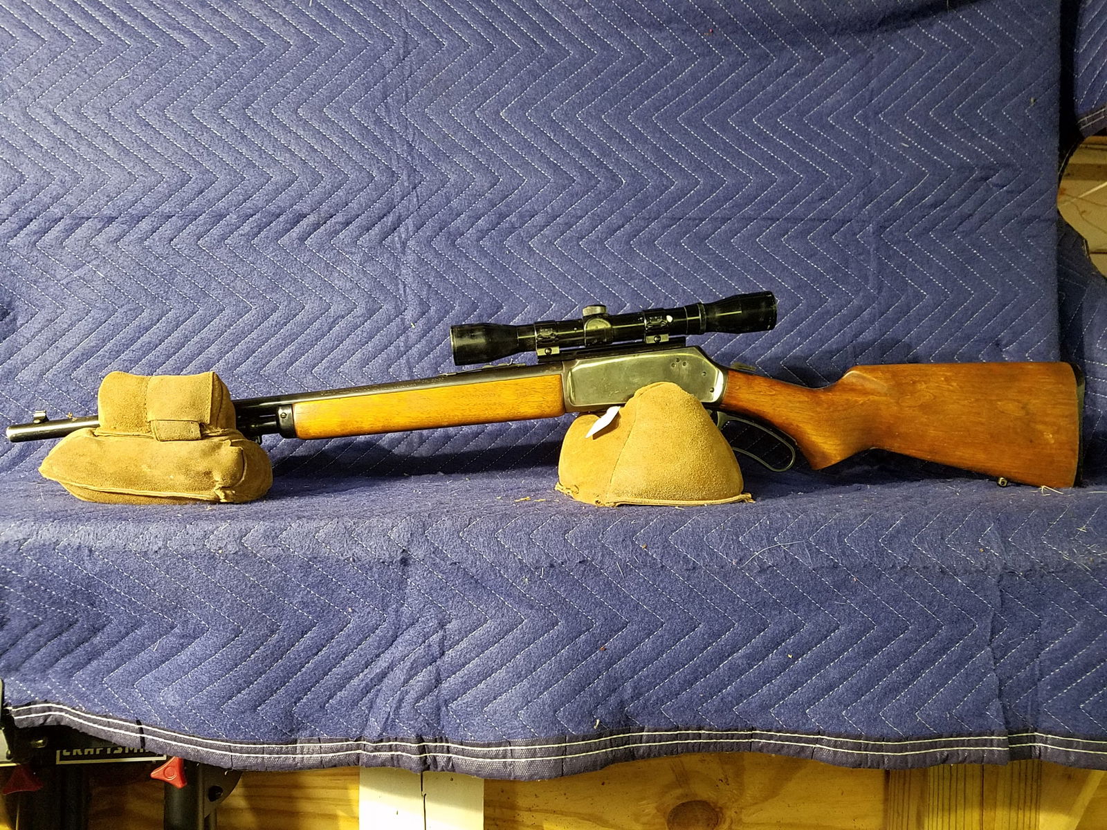 Marlin Glenfield Model 30: Marlin Glenfield Model 30. 30-30 caliber. 20" barrel. Has a Hurricane Optima 4x32 scope with Weaver rings. Serial No. AC55842.