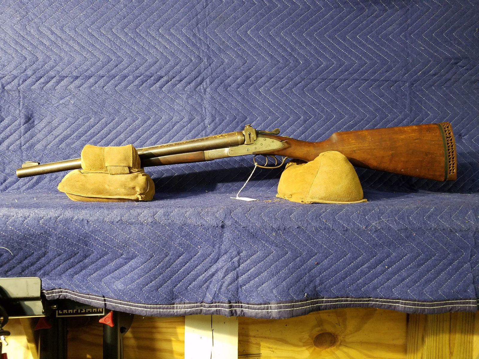 Baker Gun Co. Black Beauty Special SxS Shotgun: Baker Gun Co. Black Beauty Special SxS shotgun. 12 gauge. 18" barrels. Surface rust and minor pitting on the barrel. Period correct peep sight. Serial No. 1266F.