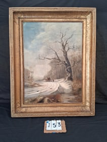 Large 1868 Oil on Canvas Painting by I.G. Jenkins