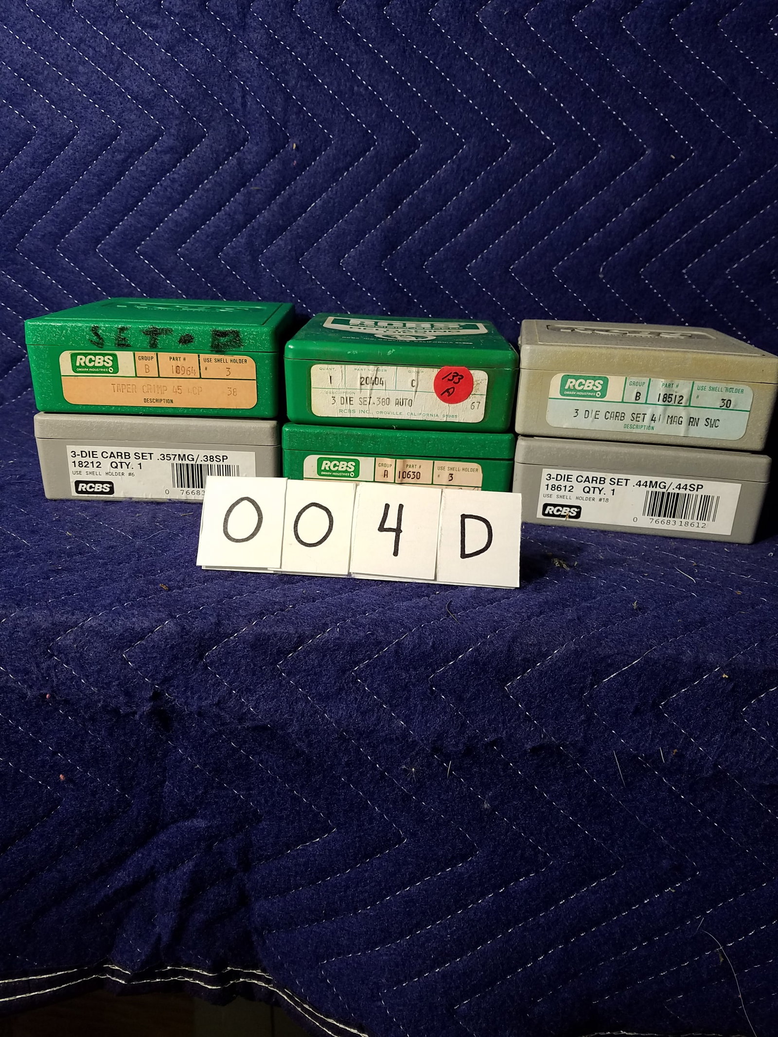 Assorted Handgun Die Sets: Assorted handgun die sets. See photos.