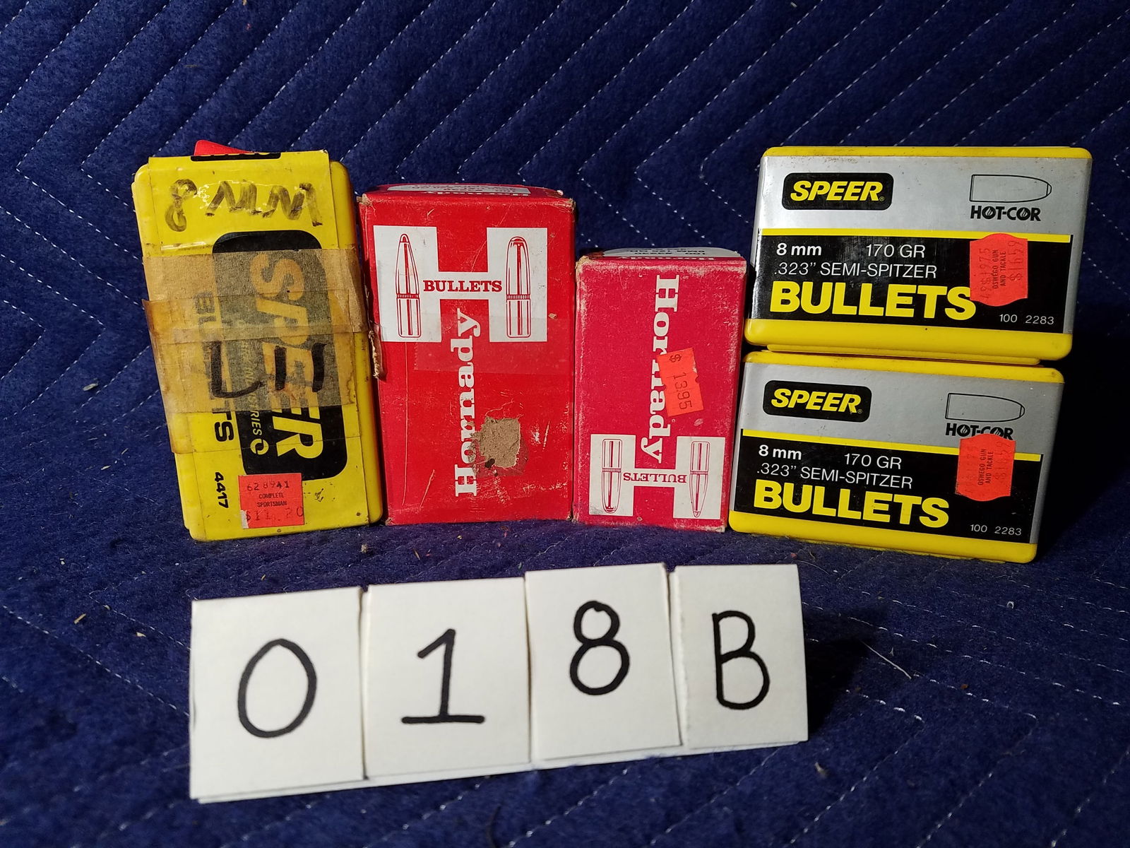 8mm Bullets: 8mm bullets. Various manufacturers. One partial box (yellow box with tape and orange Special! sticker). See photos.