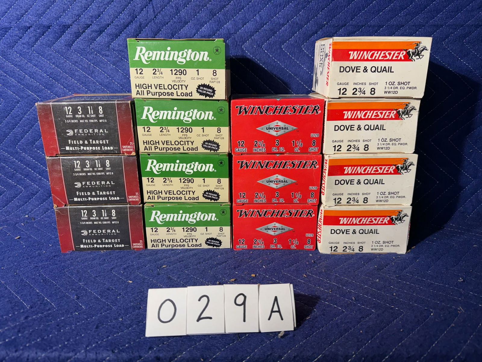 12 Gauge Shotgun Ammo: 12 gauge shotgun ammo. 2.75" shells, No. 8 shot. Various manufacturers. 290 rounds. See photos.