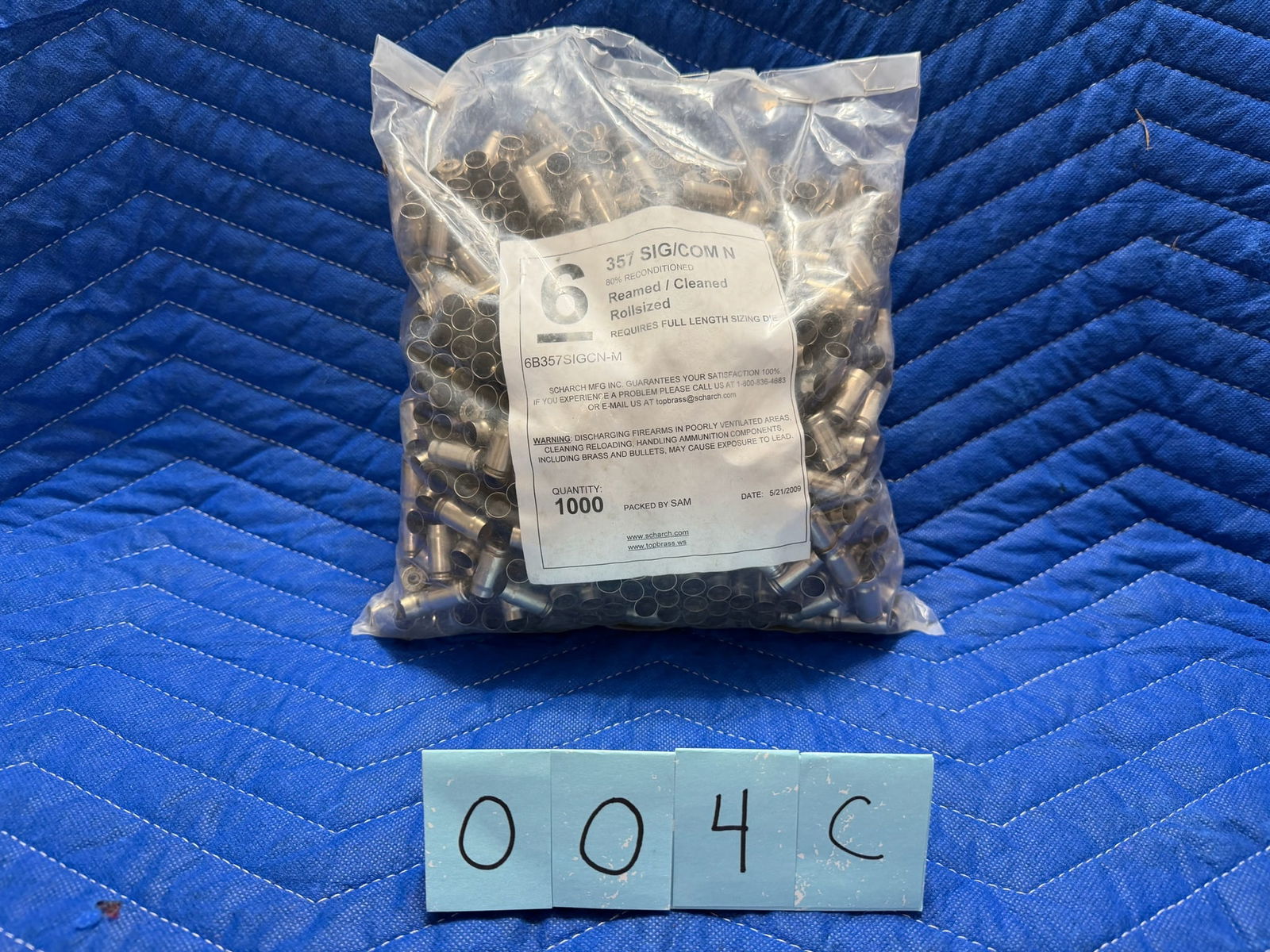 357 Sig Brass: 357 Sig brass casings. One factory bag of 80% reconditioned brass casings, reamed, cleaned and roll sized. 1000 rounds total. See photos.