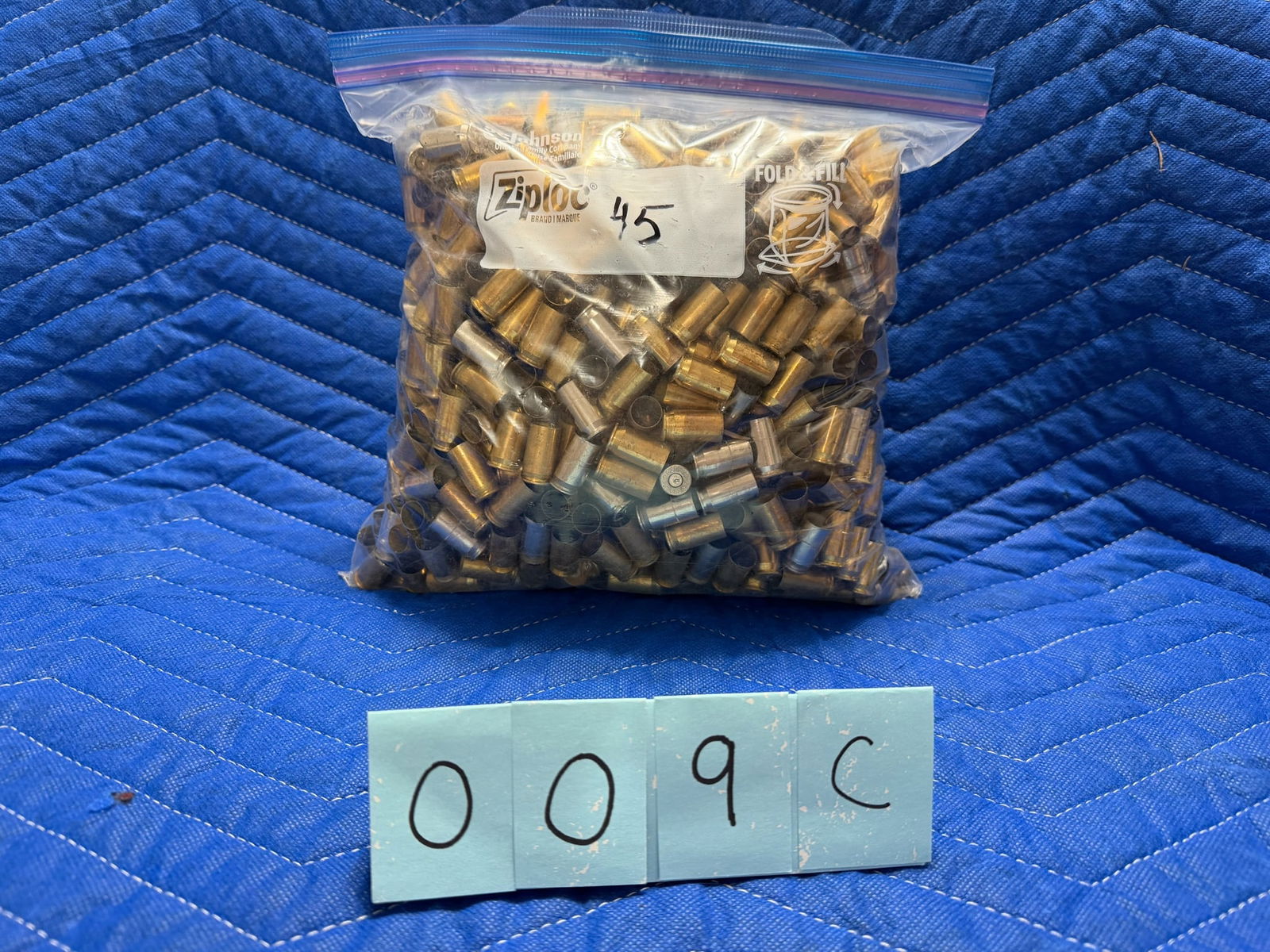 45 ACP Brass: 45 ACP brass casings, once fired. 12.0 pounds total. Approximately 78 casings per pound. See photos.