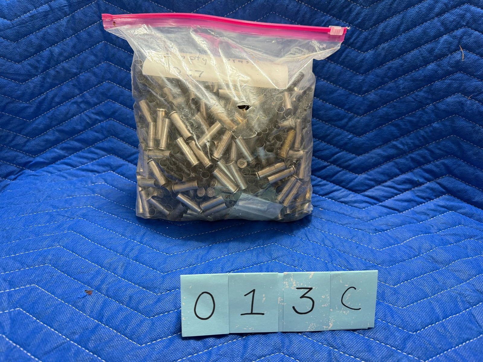 357 Magnum Brass: 357 Magnum brass casings, once fired. 8.2 pounds total. Approximately 88 casings per pound. See photos.