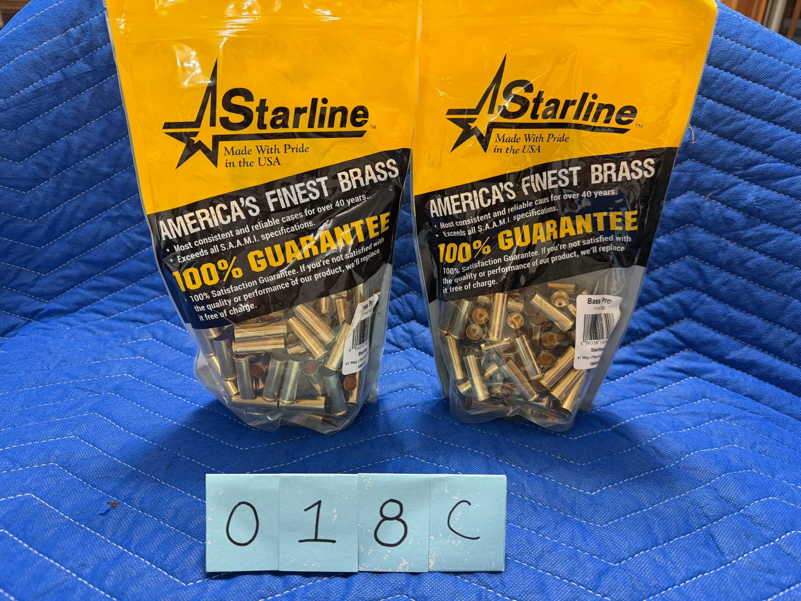 41 Remington Magnum Brass: 41 Remington Magnum brass casings. Includes two bags of brand new brass, 100 rounds each. Also includes 1.8 pounds of brass casings, once fired. Approximately 66 casings per pound. See photos.