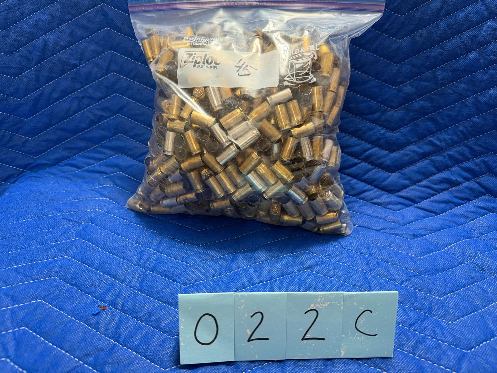 45 ACP Brass: 45 ACP brass casings, once fired. 11.2 pounds total. Approximately 78 casings per pound. See photos.