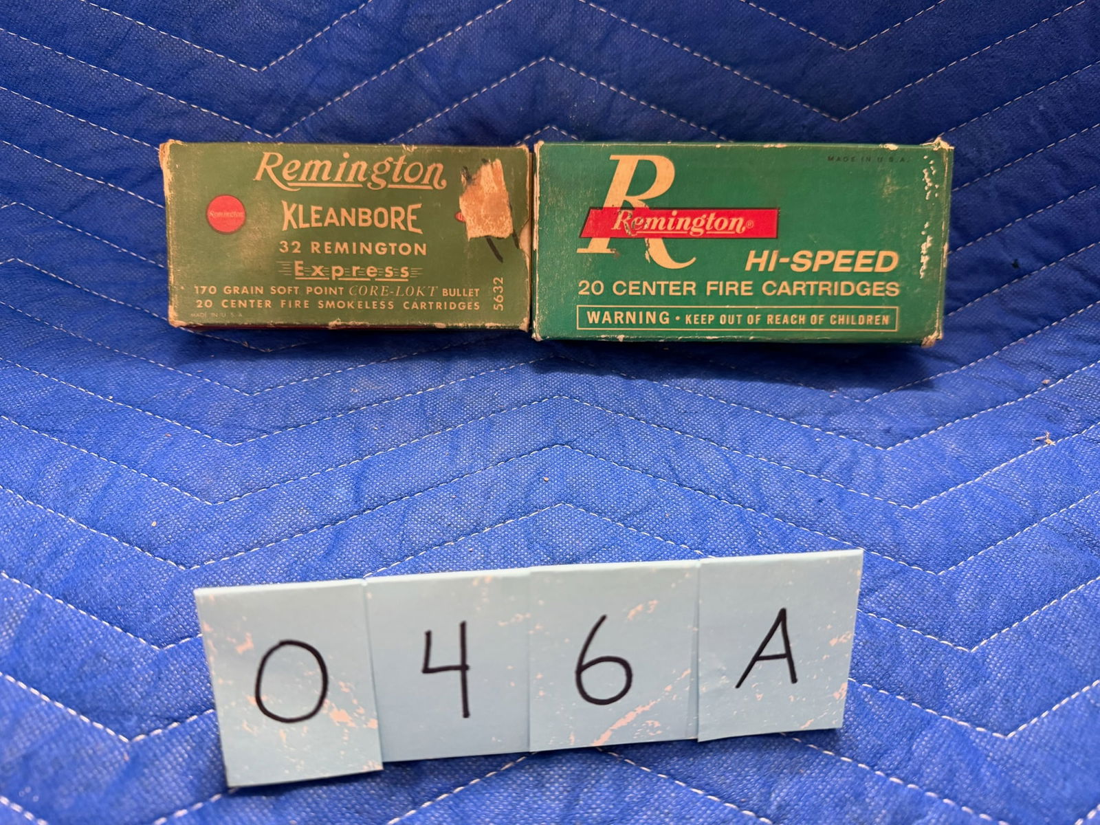 32 Remington Ammo: 32 Remington ammunition. One box of Remington Hi-Speed, 170 grain SP (20 rounds). One box of Remington Kleanbore, 170 grain SP (20 rounds). 40 rounds total. See photos.