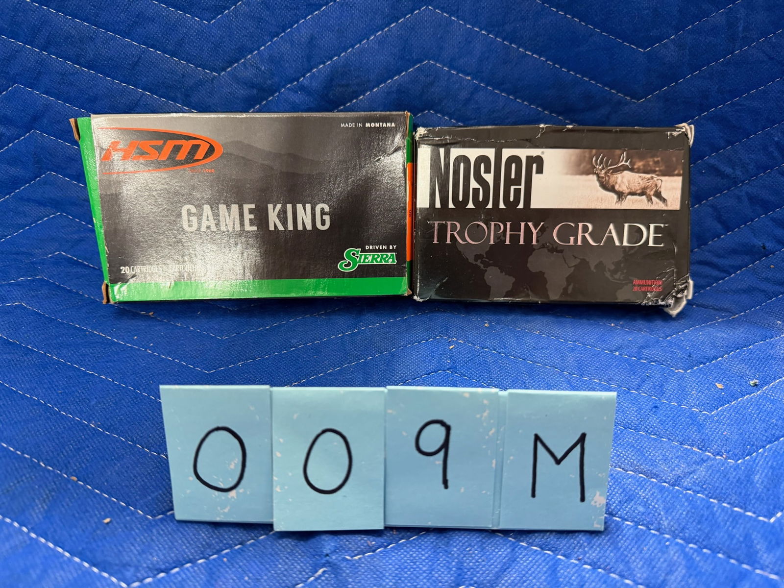 7mm Mauser Ammo: 7mm Mauser ammunition. One box of Nosler Trophy Grade, 140 grain AccuBond (20 rounds). One box of HSM Sierra Game King, 160 grain (20 rounds). 40 rounds total. See photos.