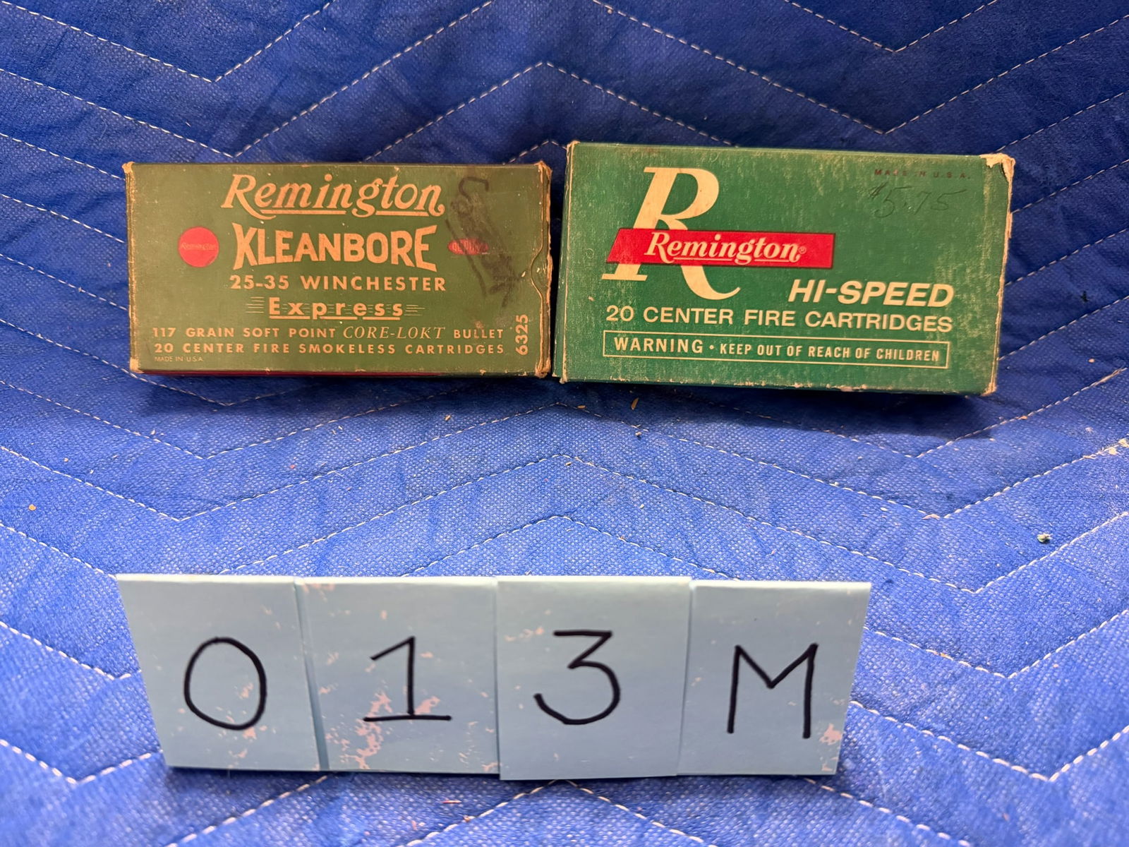 25-35 Winchester Ammo: 25-35 Winchester ammunition. One box of Remington Kleanbore, 117 grain SP (20 rounds). One box of Remington Hi-Speed, 117 grain SP (20 rounds). 40 rounds total. See photos.
