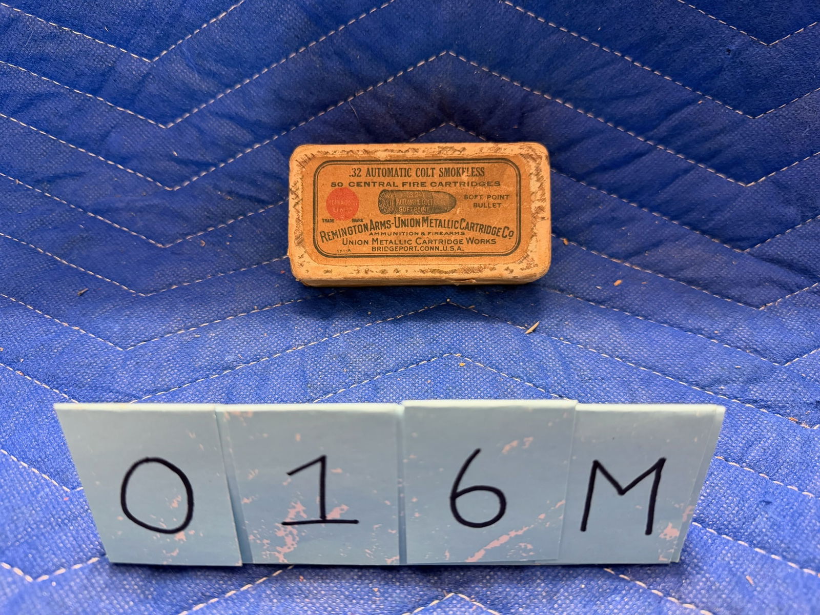 Vintage Box of Remington Arms UMC 32 Automatic Colt Ammo: Vintage box of 32 Automatic Colt Smokeless by Remington Arms Union Metallic Cartridge Co. 50 rounds. SEALED BOX. See photos.