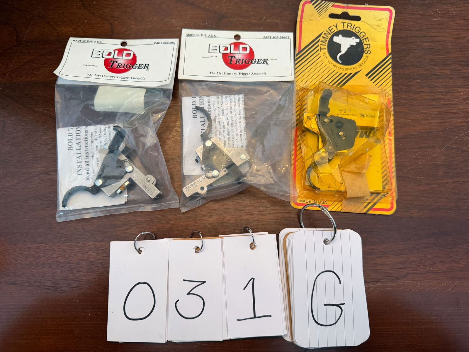 Brand New Trigger Assemblies: Brand new trigger assemblies. One Boyd's Bold Trigger Assembly for a Mauser 94 of Mauser 96 with side safety. Part No. OP-94/96S. One Boyd's Bold Trigger Assembly for a Mauser 98 with side safety.
