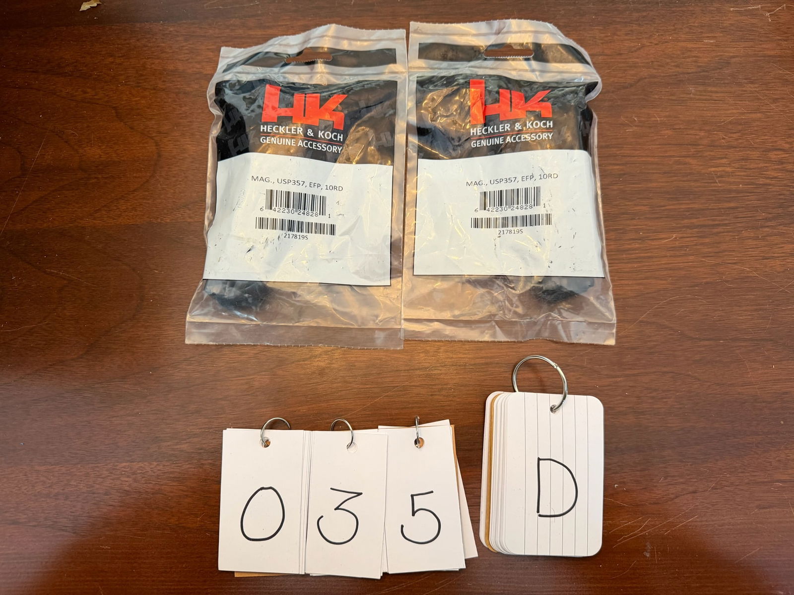 Two New Heckler & Koch Magazines: Two new Heckler & Koch magazines. USP357, EFP, ten rounds. New in the packages. See photos.