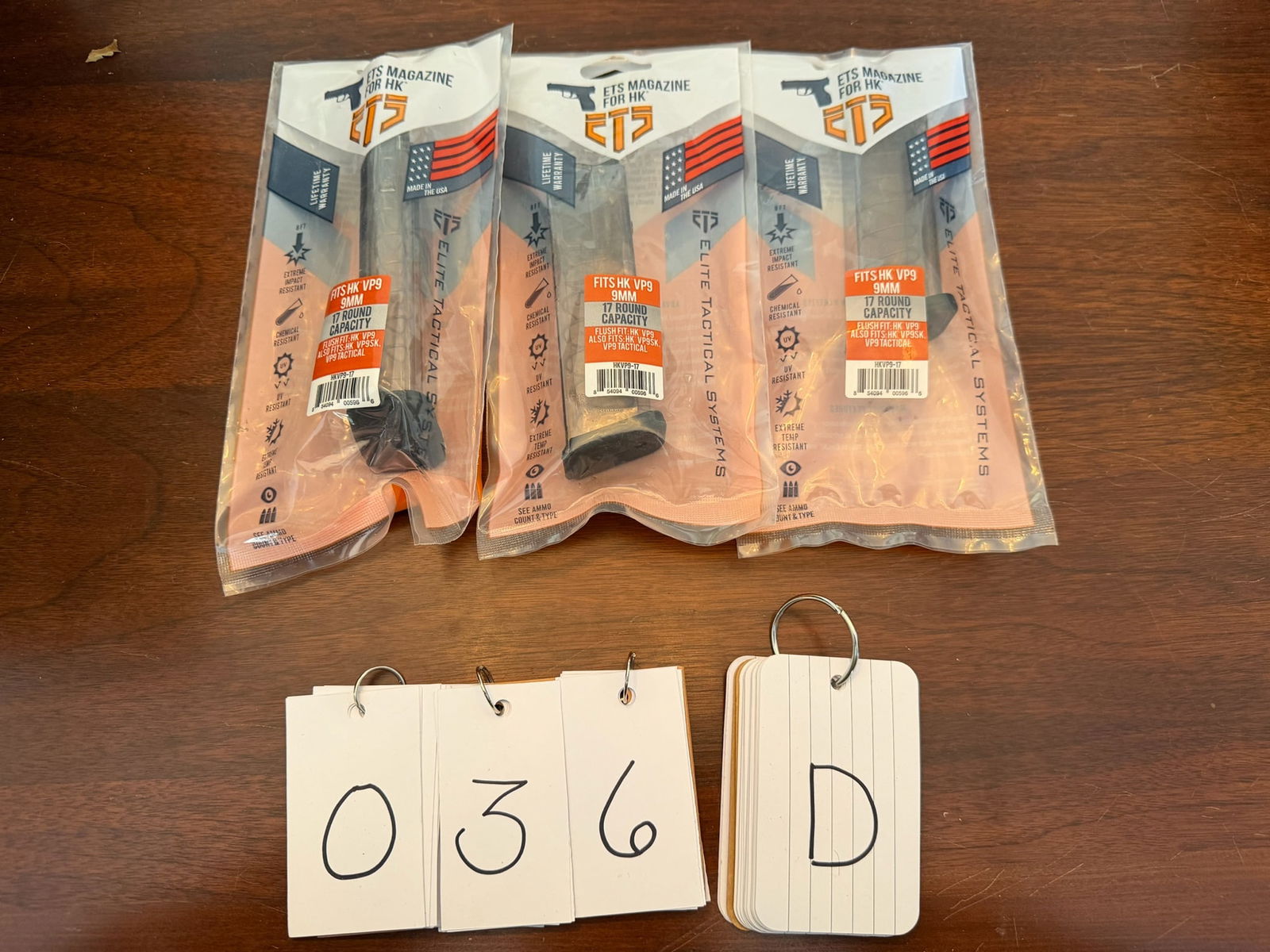Three New ETX Magazines for H&K VP9/VP9SK/VP9 Tactical: Three new ETS magazines for H&K VP9/VP9SK/VP9 Tactical. 17 round, 9mm. New in the packages. See photos. LEO, FFL OR OUT OF STATE SALES ONLY. MAGAZINES ARE NOT NYS COMPLIANT.