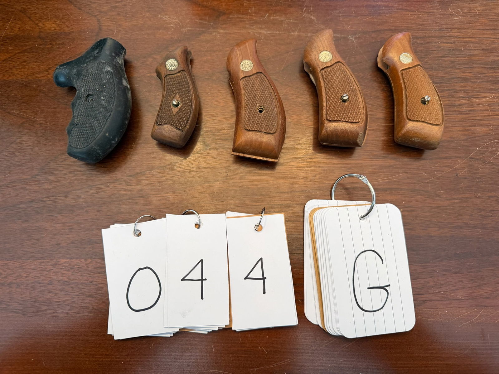 Assorted Lot of Smith & Wesson Revolver Grips: Assorted lot of Smith & Wesson revolver grips. Five sets total. See photos.