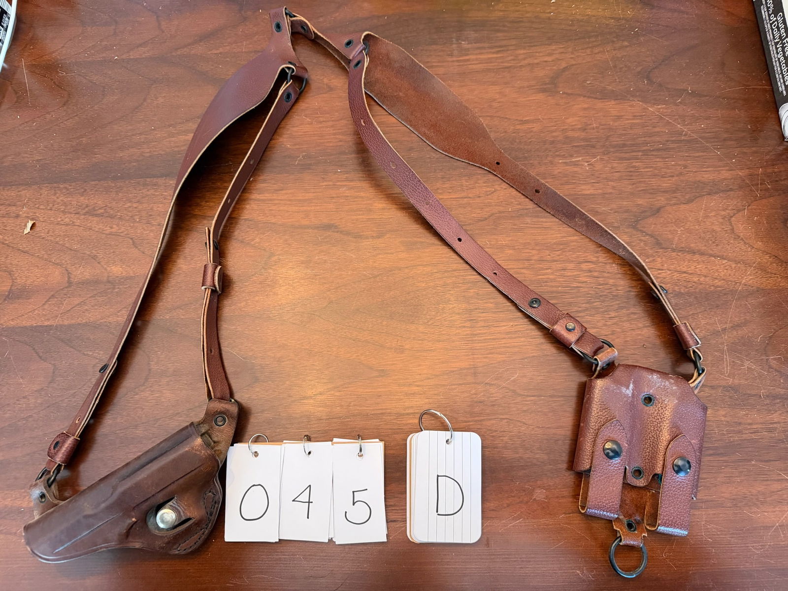 Alessi Brown Leather Shoulder Holster for H&K PM7: Alessi brown leather shoulder holster for H&K PM7. See photos.