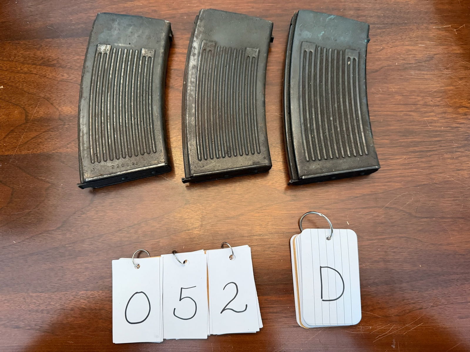 Three 30 Round High Capacity Magazines: Three 30 round high capacity magazines. Metal construction. Unknown manufacturer and gun. See photos. LEO, FFL OR OUT OF STATE SALES ONLY. MAGAZINES ARE NOT NYS COMPLIANT.